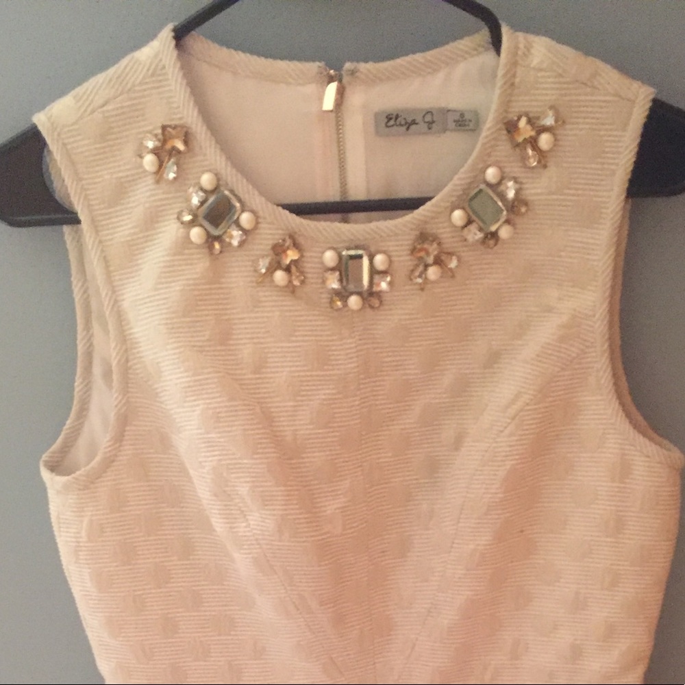 Eliza J Jeweled Gold Dress